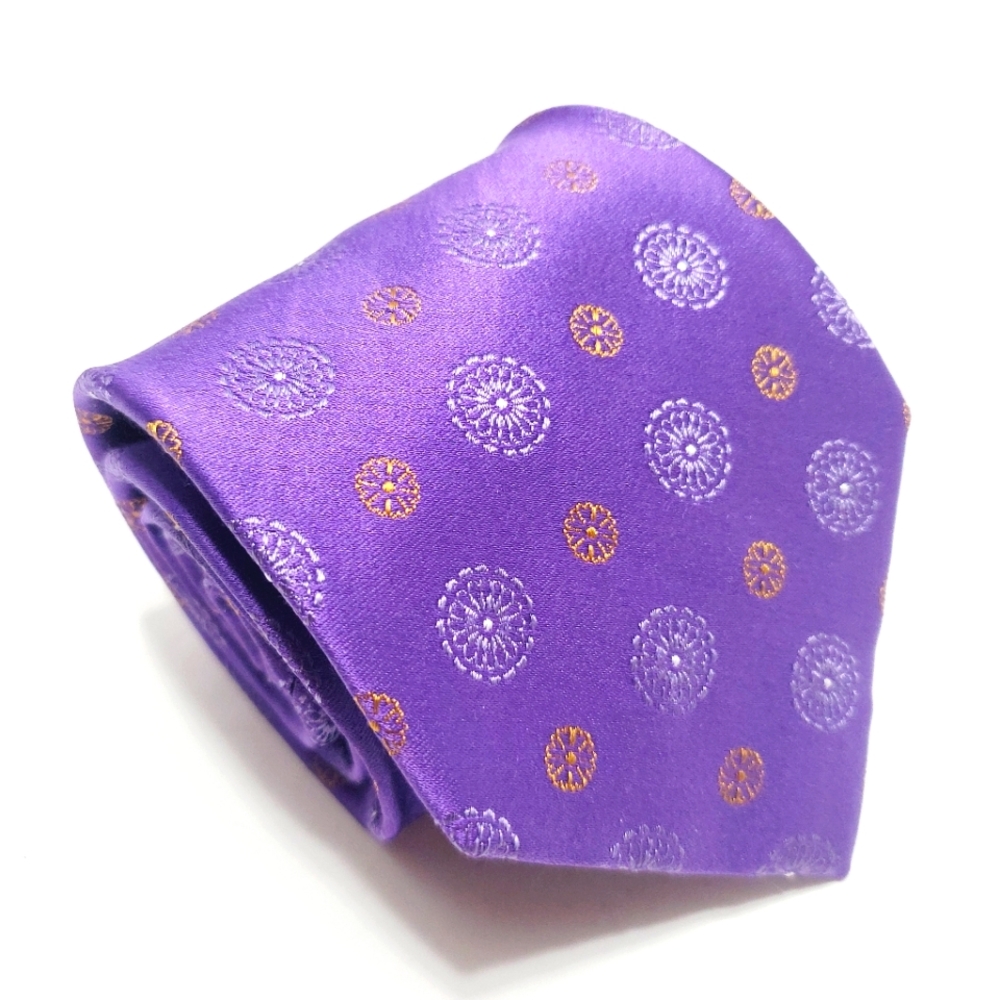 To The Max Necktie Purple Geometric Pattern Men's Silk Neck Tie Jacquard Fabric